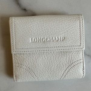 Longchamp white leather wallet